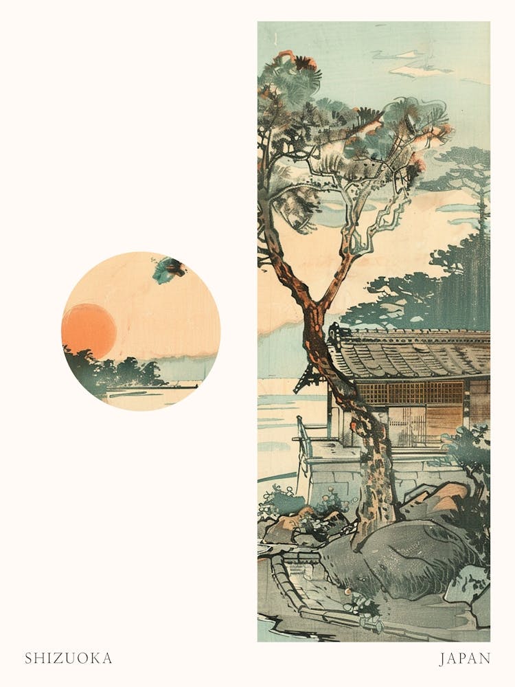 Shizuoka Japan 2 Cut Out Travel Poster