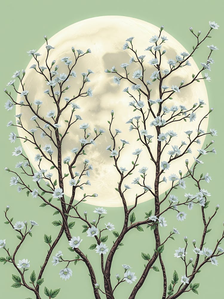 Moonlight Over Blossoms