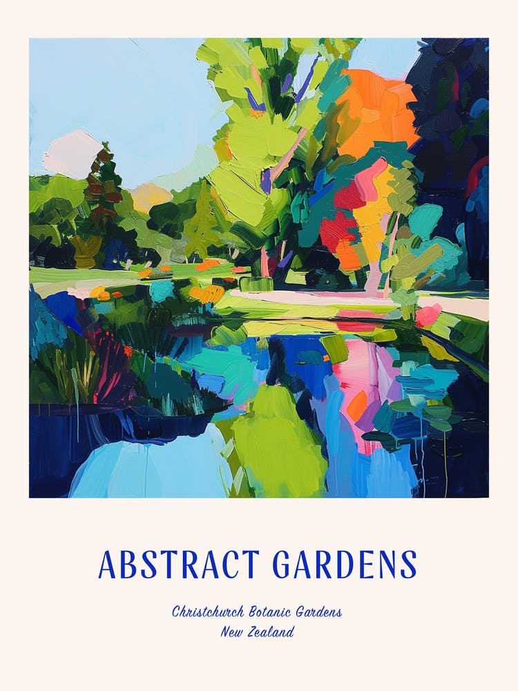 Colourful Gardens Christchurch Botanic Gardens New Zealand 4 Blue Poster