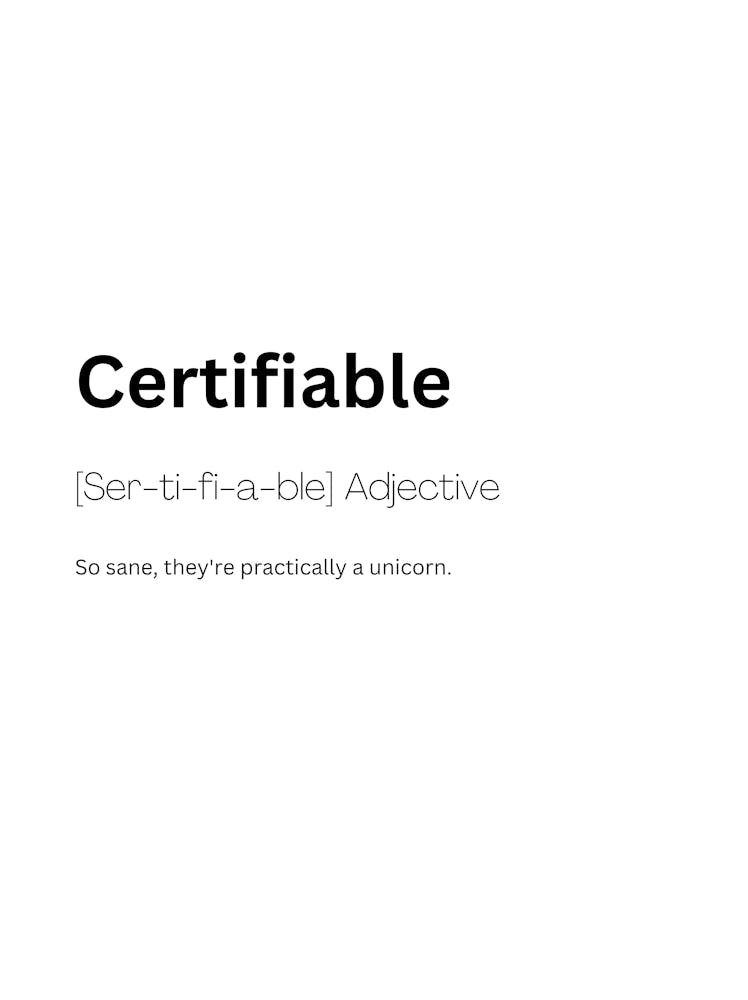 Certifiable Definition Meaning