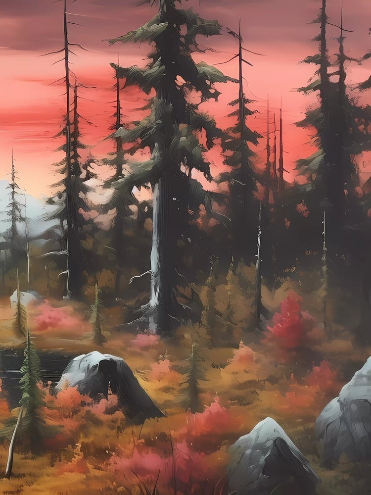 Sunset In The Forest