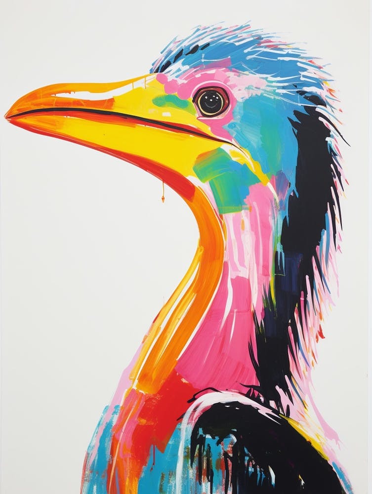 Colourful Bird Painting Cormorant 1