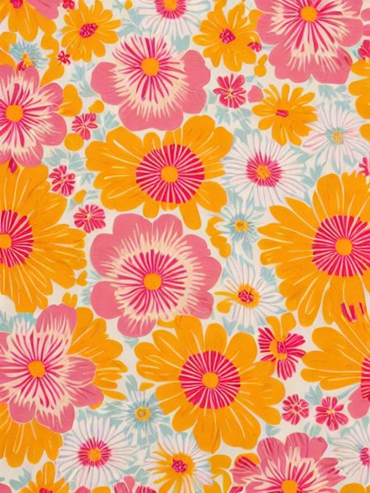 Queen Of The Prairie Floral Print Warm Tones 1 Flower