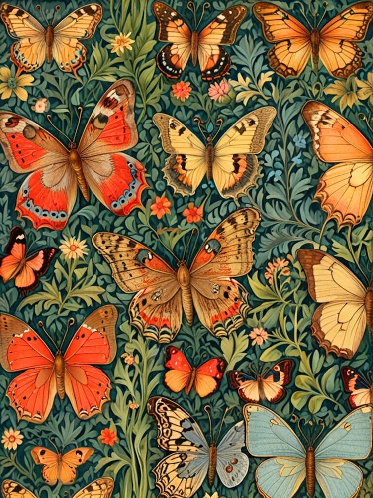 William Morris Butterflies And Flowers 8