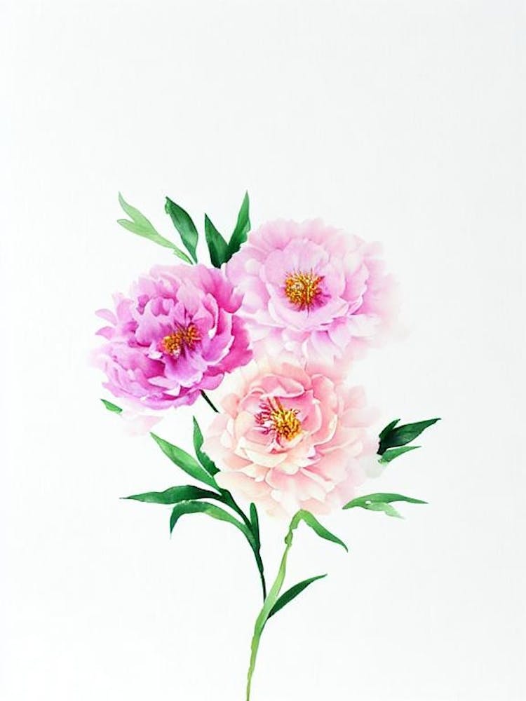 Peony 2 Watercolour Flower