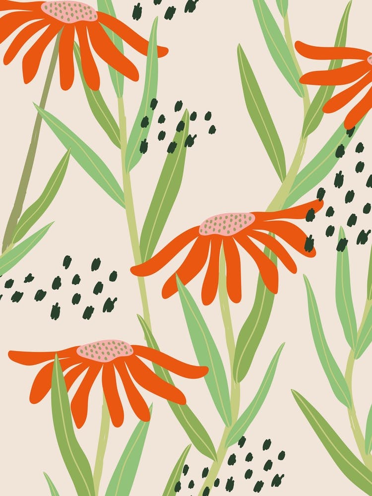Orange Daisies Matisse Style