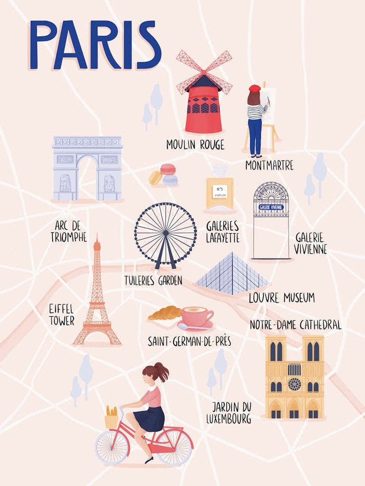 Paris Map Illustration
