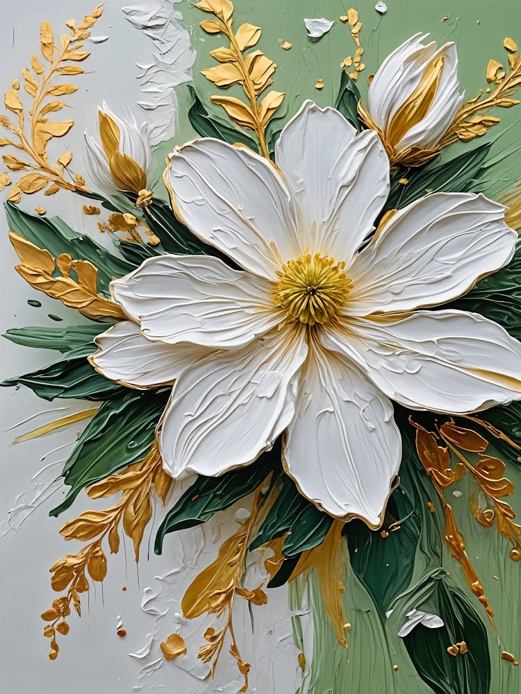 Painted White Flower
