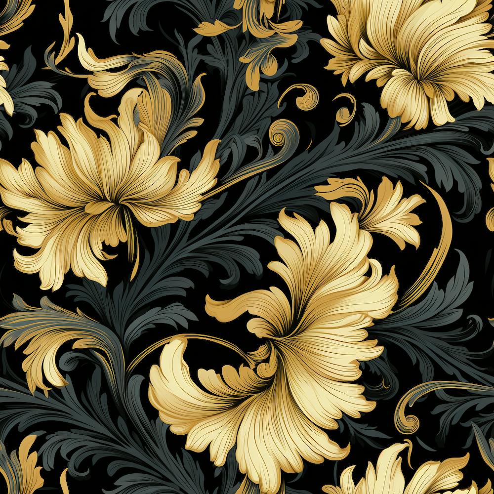 Gothic inspired gold hues and black floral