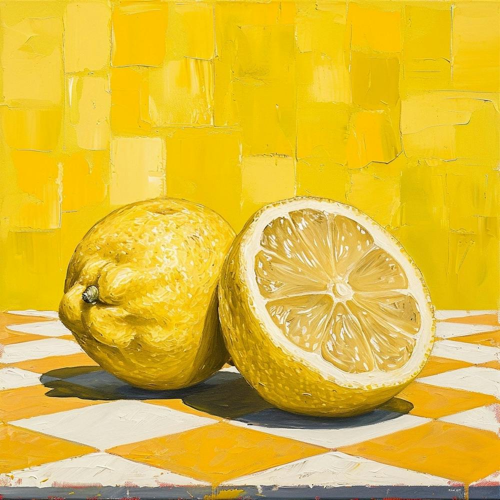 Lemon Yellow Checkerboard 4