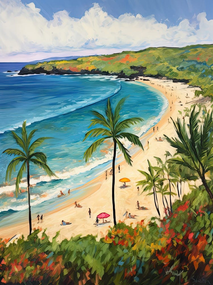 Hapuna Beach, Hawaii, Matisse And Rousseau Style 1