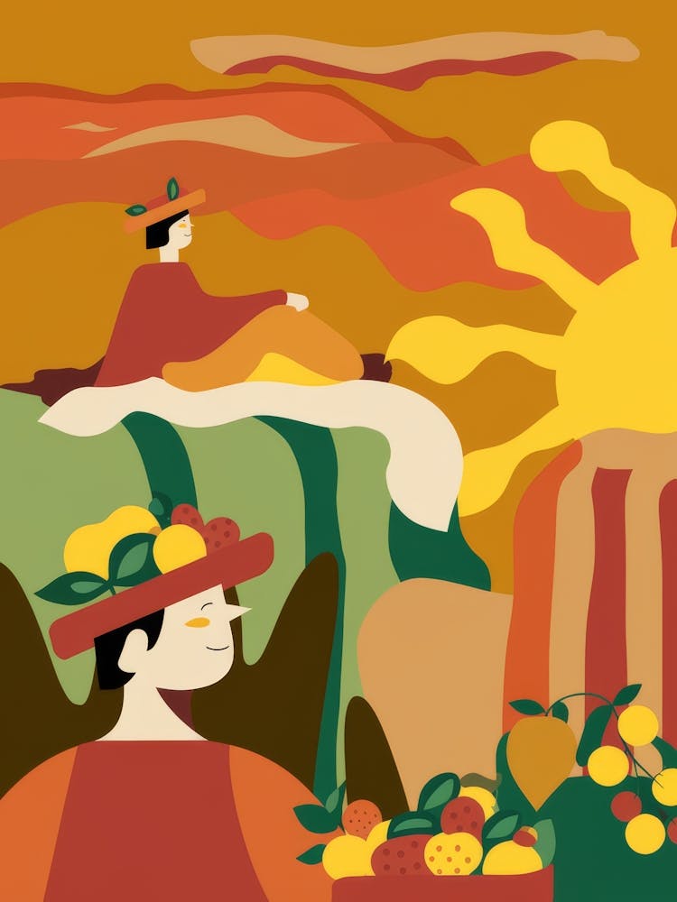 Harvest Woman Landscape