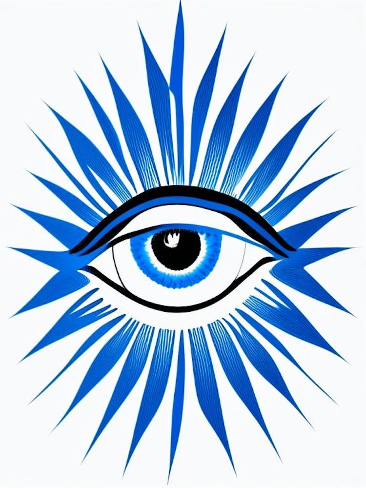 Chakra Series, Symbol, Third Eye Blue & White 1