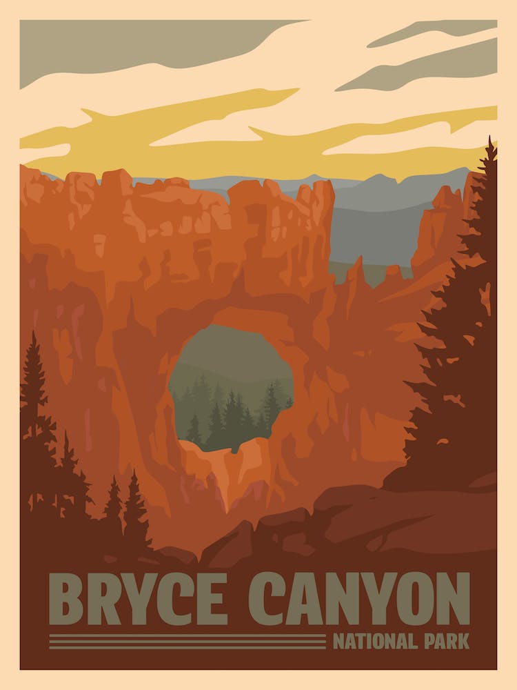 Bryce Canyon National Park Travel Poster