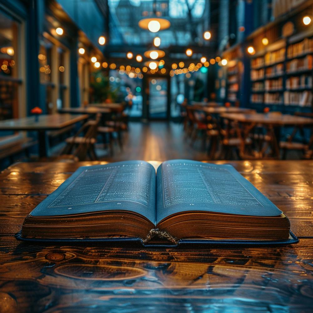 Open Book On Wooden Table