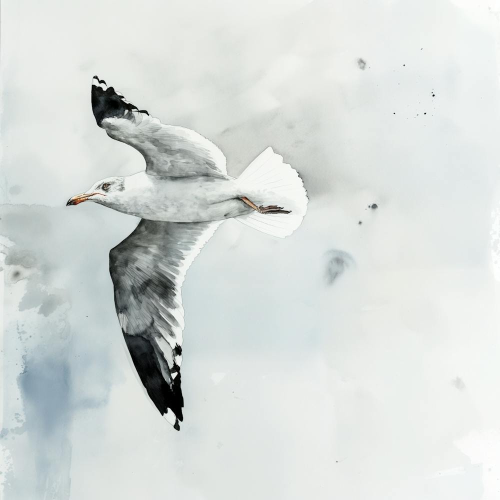 A Seagull Flying High