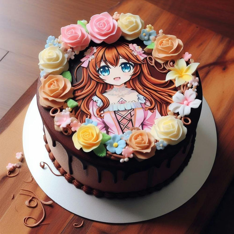 Anime Girl chocolate Cake delight