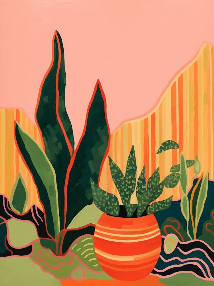 Boho Plant Painting Snake Plant 5