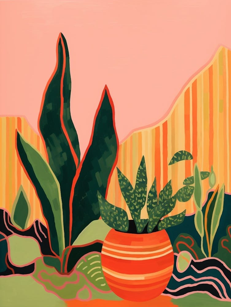 Boho Plant Painting Snake Plant 5