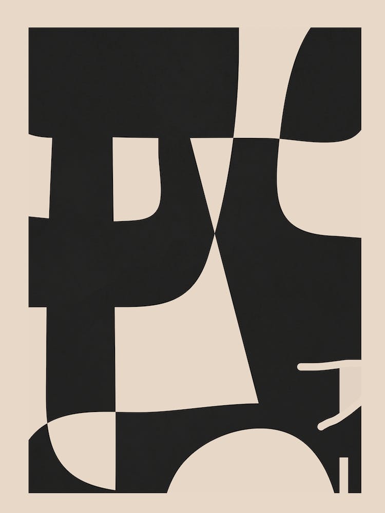 Modern Black And White Abstract Art 1