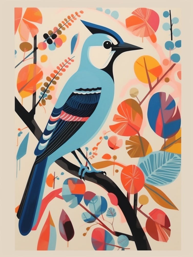 Colourful Scandi Bird Blue Jay 5