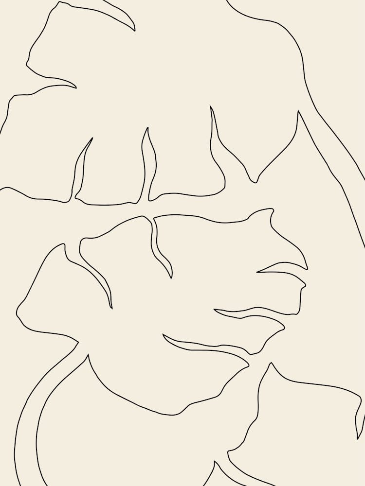 Monstera Beige Art Poster_1981613