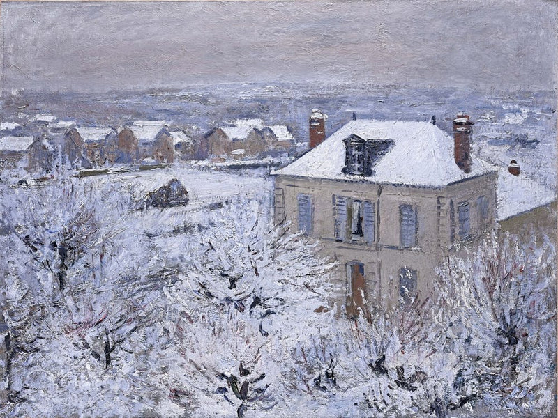 Vintage Winter Village Painting
