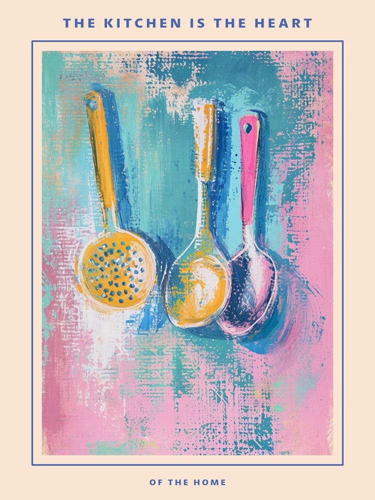 Kitsch Kitchen Utensils Painting 3 Poster