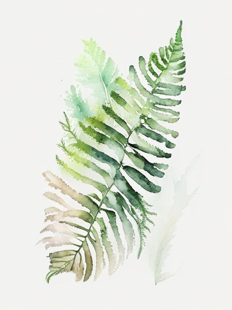Sensitive Fern 1 Watercolour