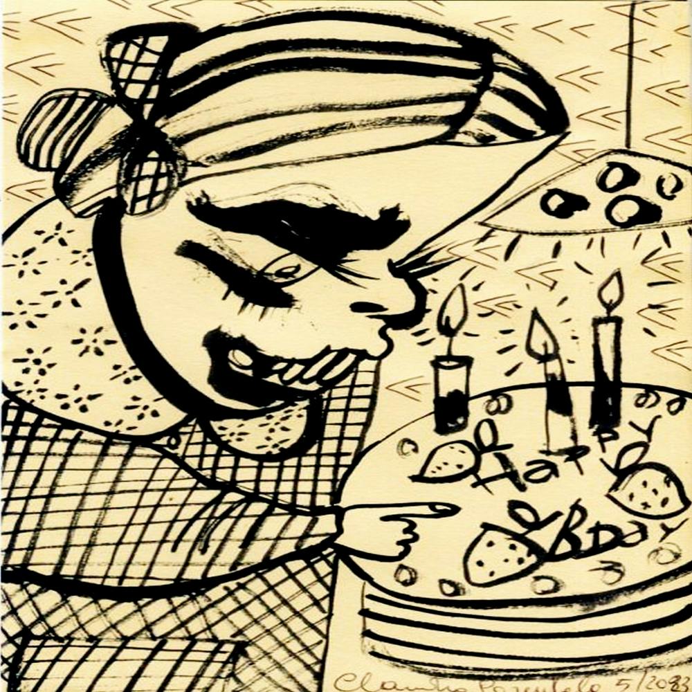 Painting2934 Pen On Cardboard 21cm X 29,5cm Year 2023