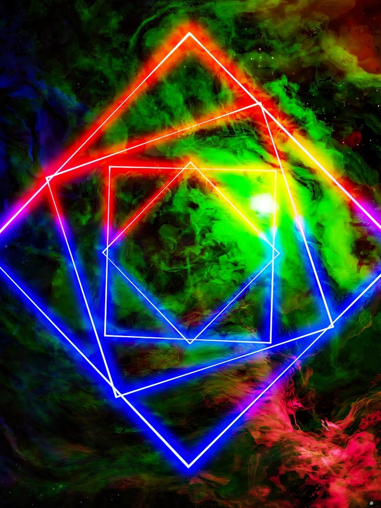 Neon landscape: Abstract wave #4 [synthwave/vaporwave/cyberpunk] — aesthetic poster