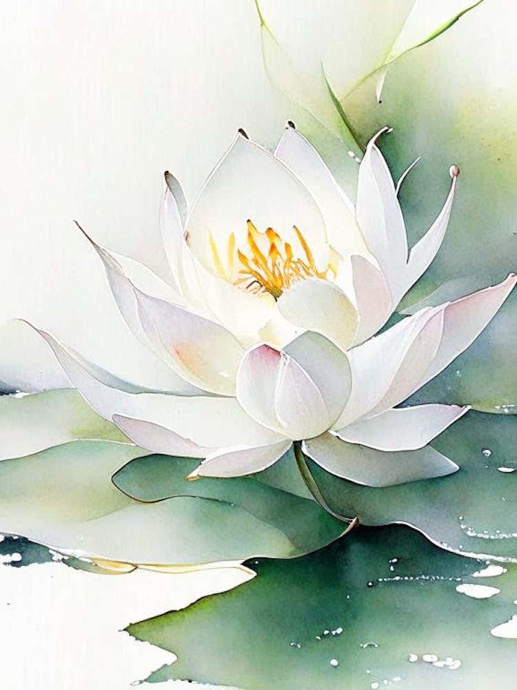 White Lotus Watercolour