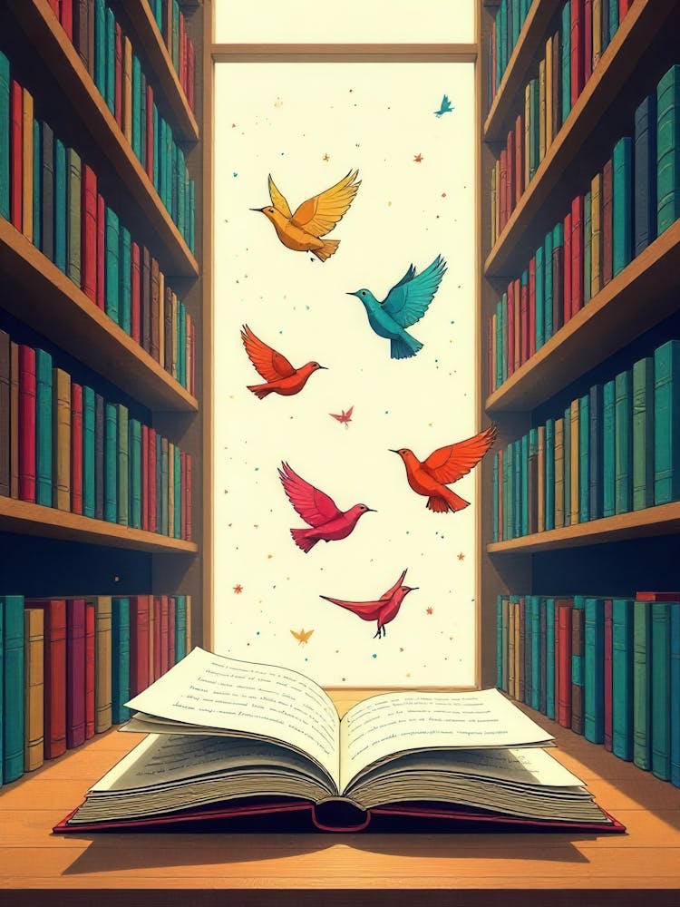 Book With Birds Flying