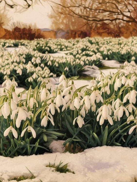 February Snowdrop Blooms - Winter Floral