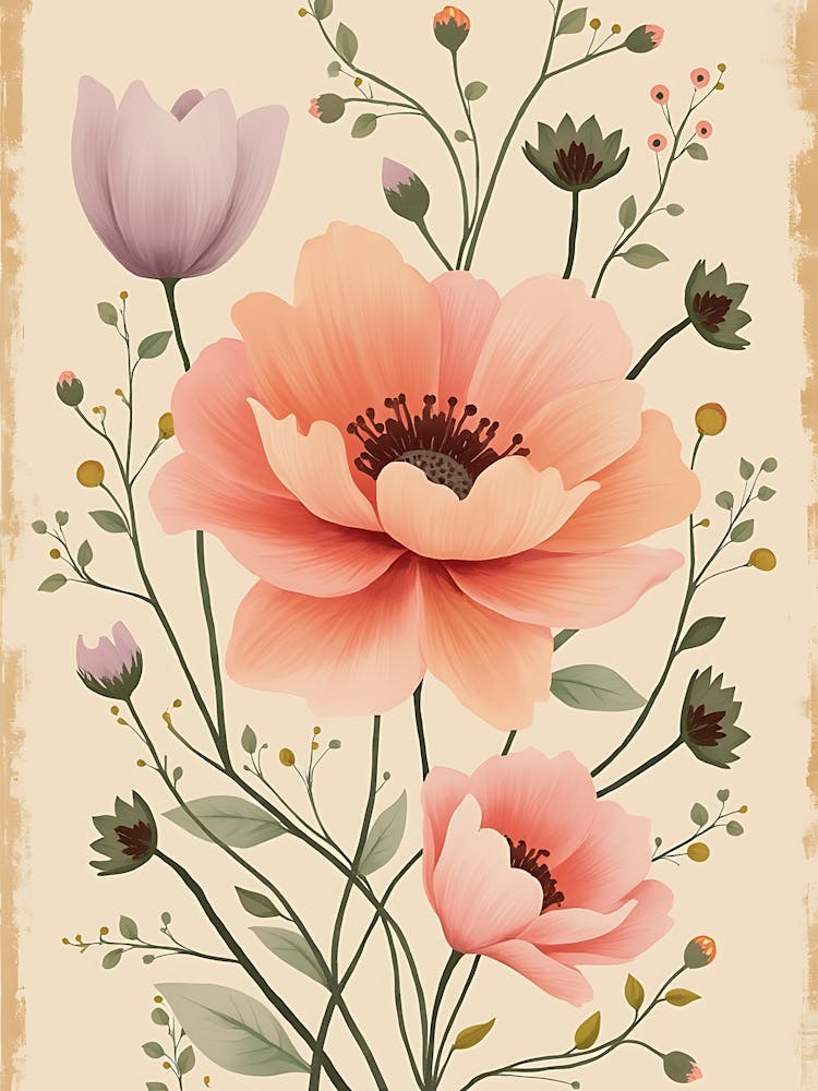 Arrangement botanique pastel onirique