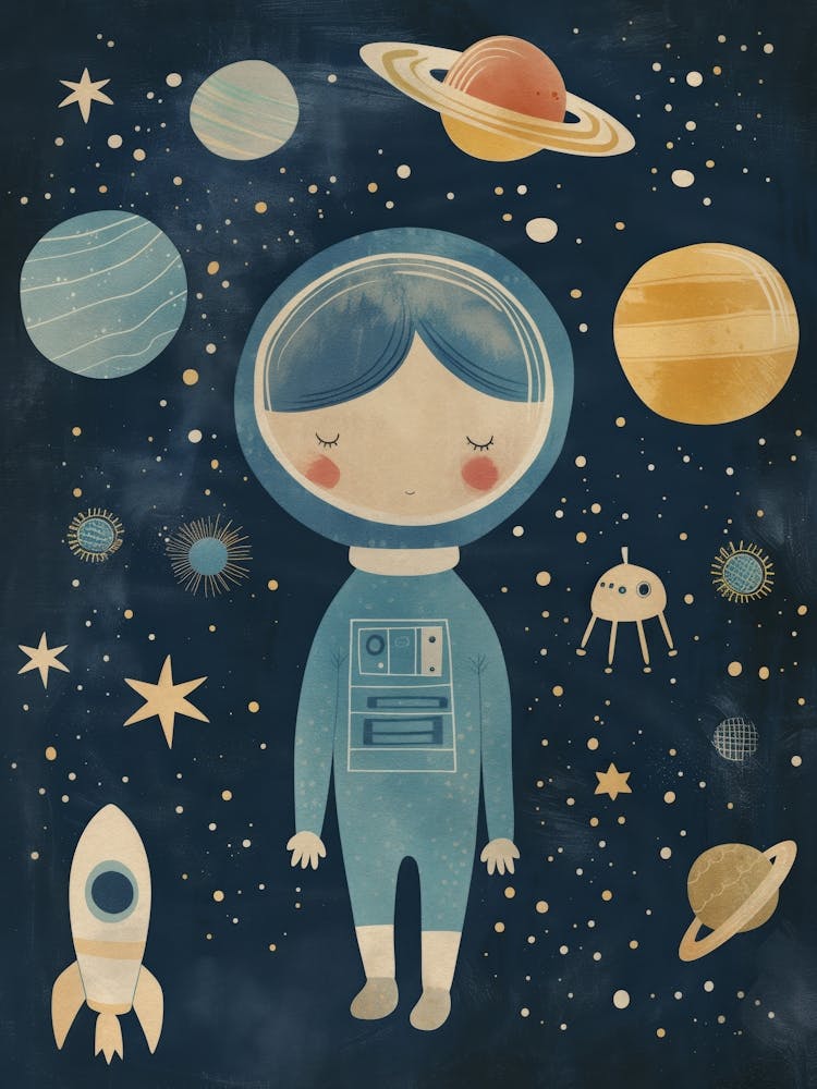 Boho Nursery 15 Astronaut Girl