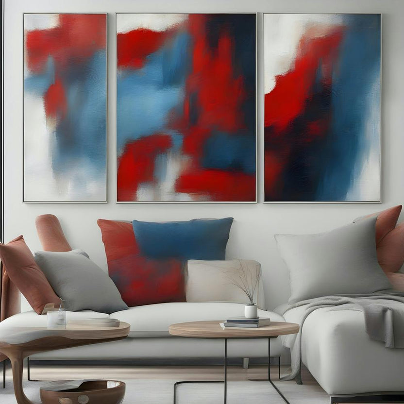 Abstract Red And Blue Painting