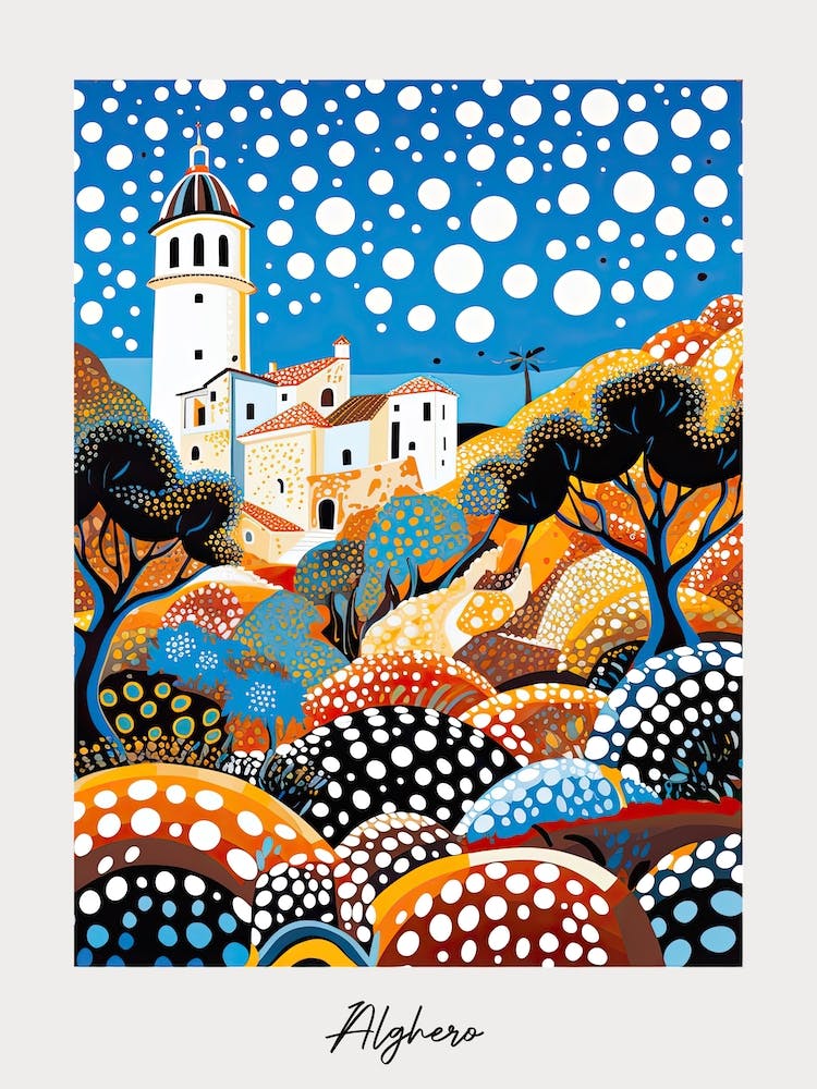 Poster Of Alghero, Italy, Illustration In The Style Of Pop Art 2