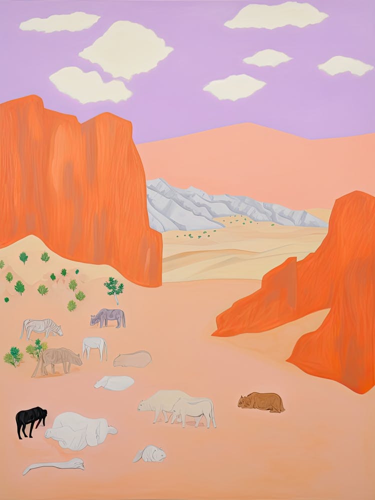 Kyzylkum Desert   Asia (Kazakhstan And Uzbekistan), Contemporary Abstract Illustration 1