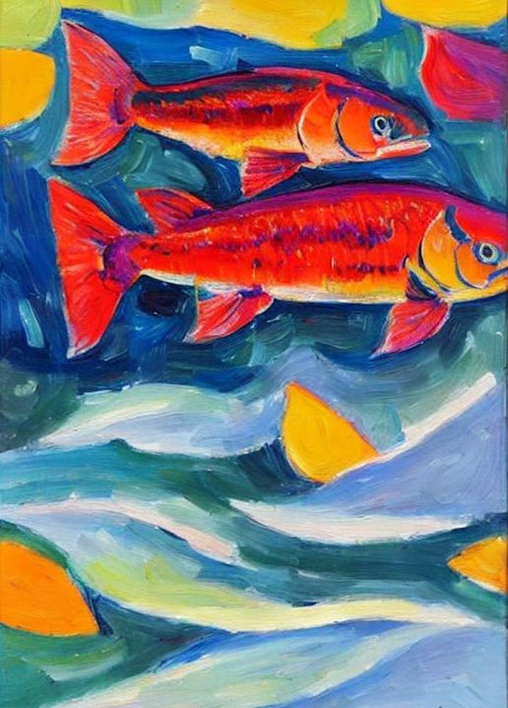 Salmon Matisse Inspired