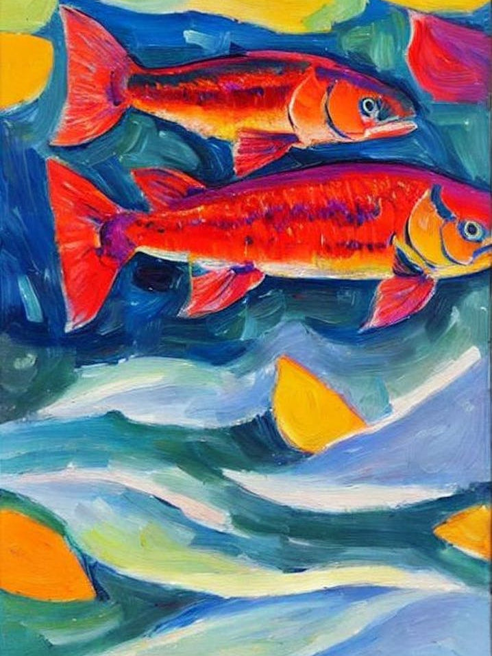 Salmon Matisse Inspired
