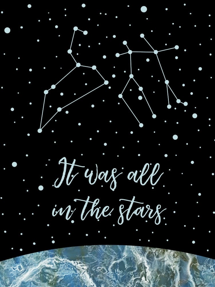 Gemini - Leo Constellation Love Quote Art