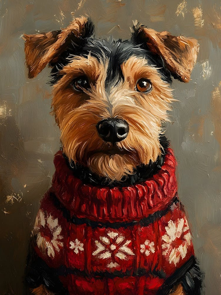Airedale In Christmas Sweater 6