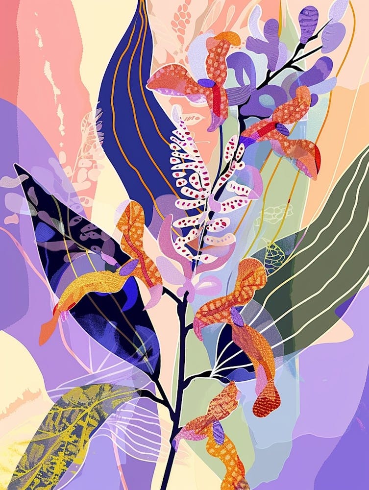 Colourful Flower Illustration Lilac 2