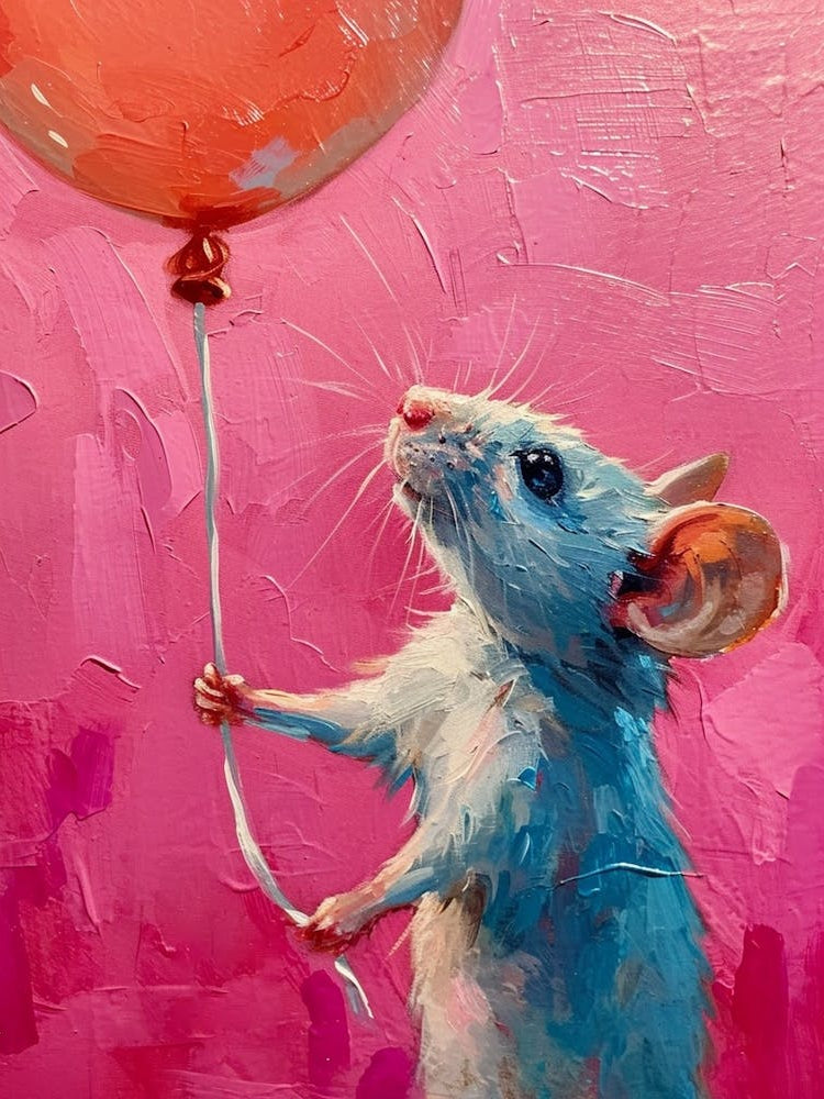 Cute Rat 3 With Balloon