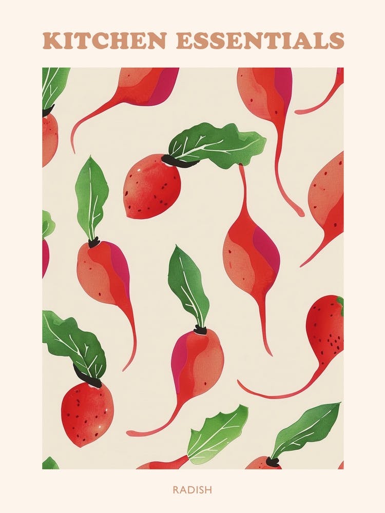 Radish Pattern Illustration Poster  1