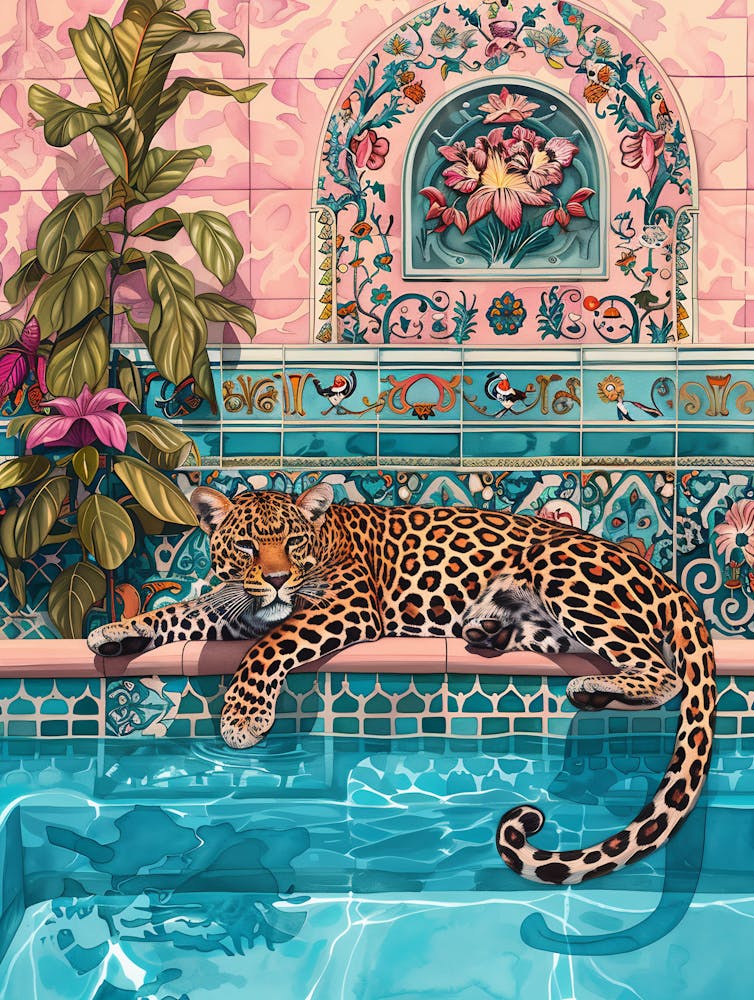 Leopard In The Pool 2