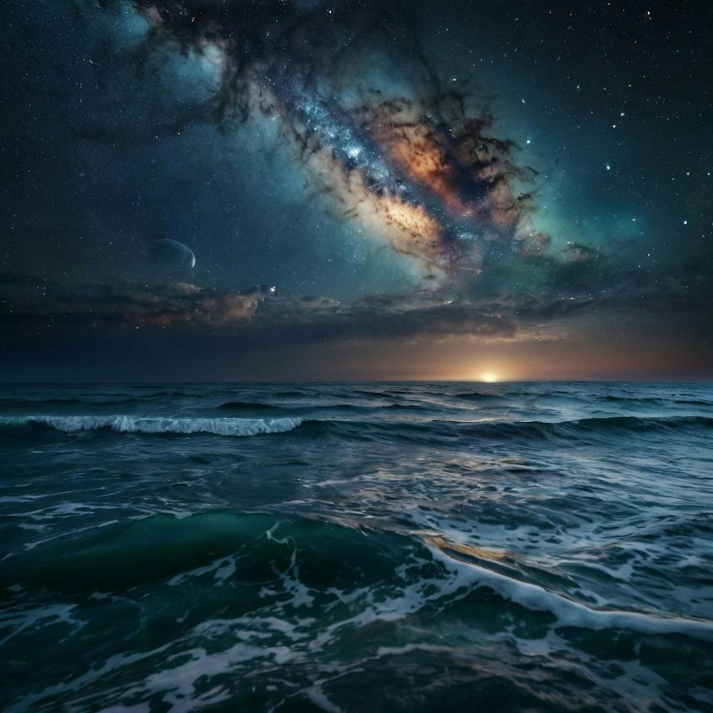 Milky Over The Ocean Art