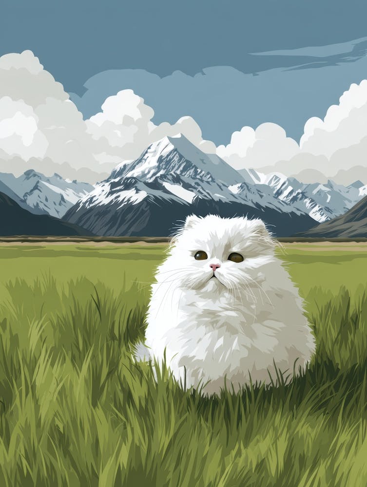 White Cat In The Grass 1