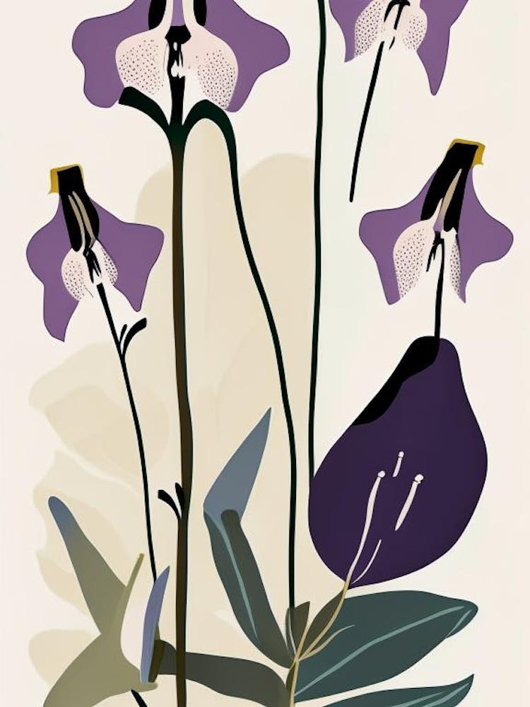 Marsh Bellflower Wildflower Modern Muted Colours